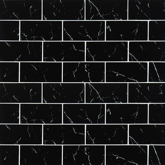 Nero Marquina Glass 3x6x8mm @17.56/sf