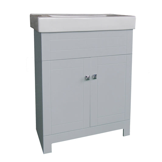 2-Door Grey Vanity and Ceramic Top