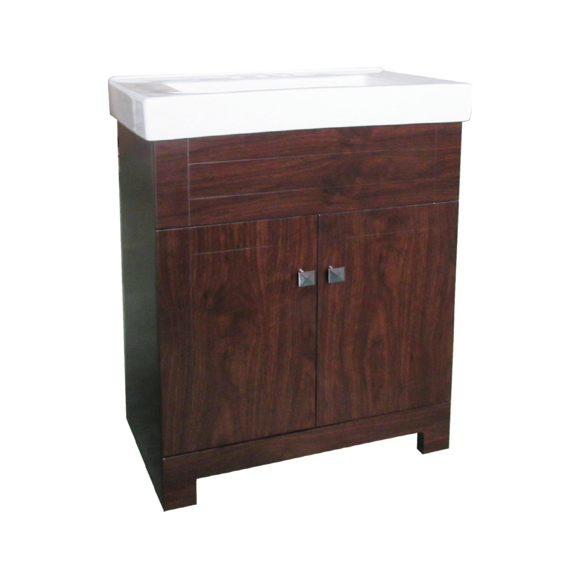 2-Door Brown Vanity and Ceramic Top