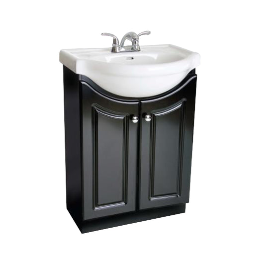 2-Door Vanity with White Ceramic Top Espresso
