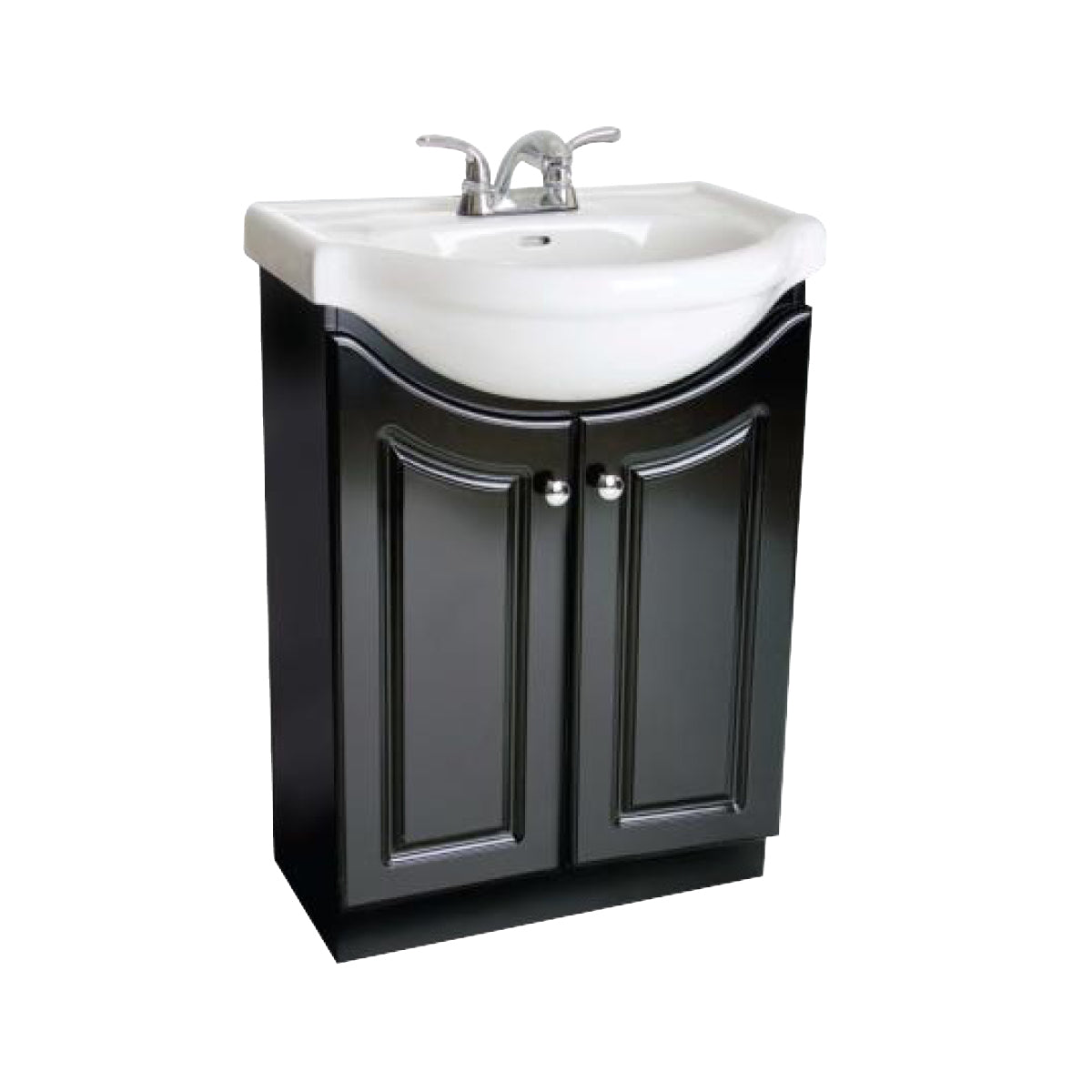 2-Door Vanity with White Ceramic Top Espresso (Assembled)