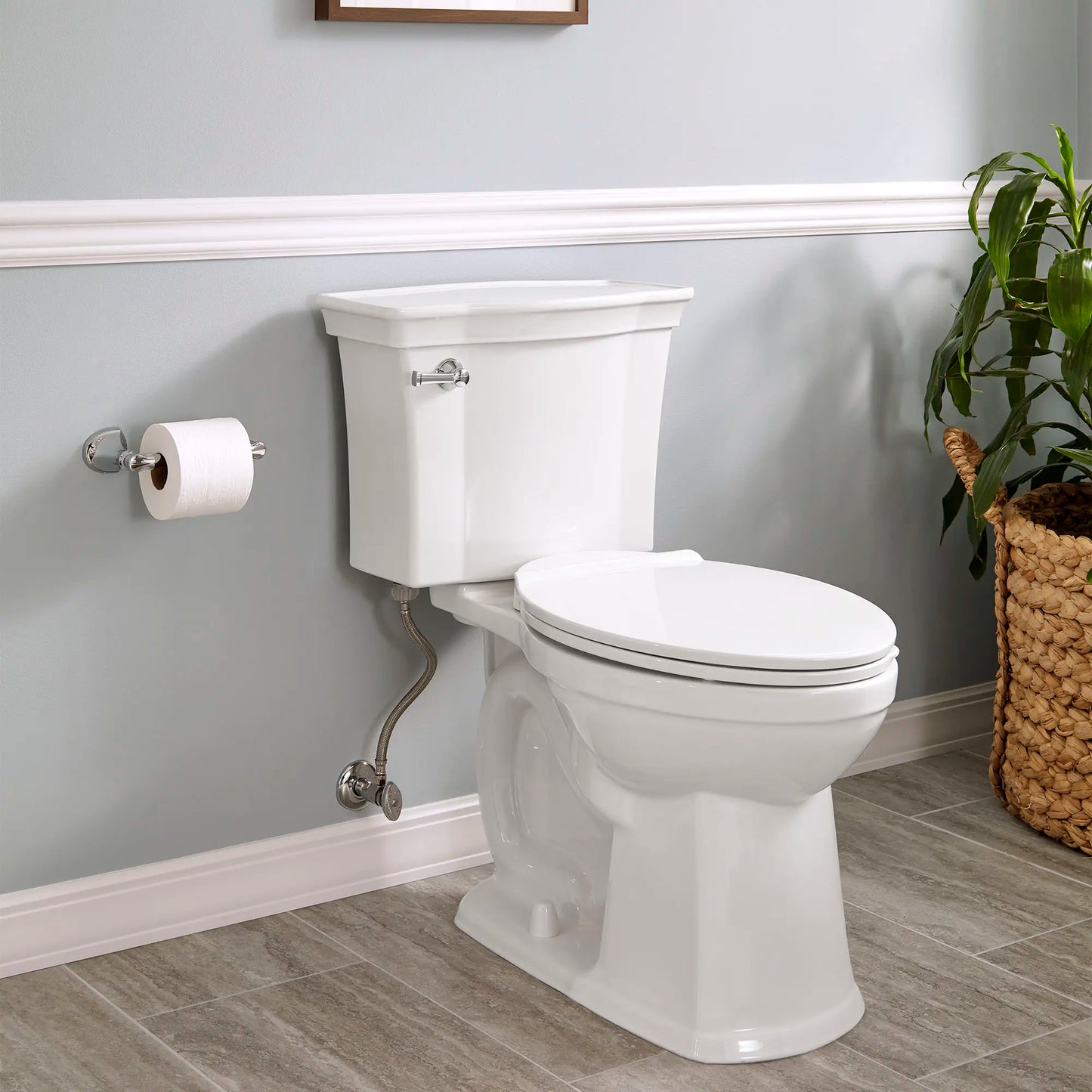American Standard ESTATE VORMAX Elongated 4.8 LPF Two Piece Toilet Right Height White Less Seat