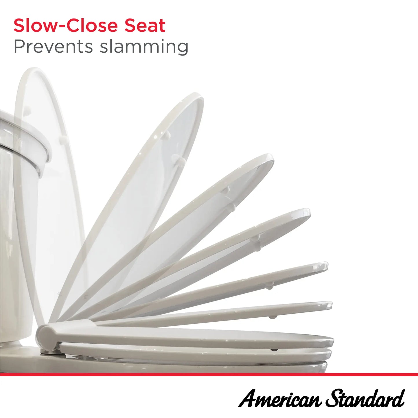 American Standard TOWN SQUARE S Elongated 4.8LPF Two Piece Toilet Right Height White EverClean Surface With Slow Close Seat
