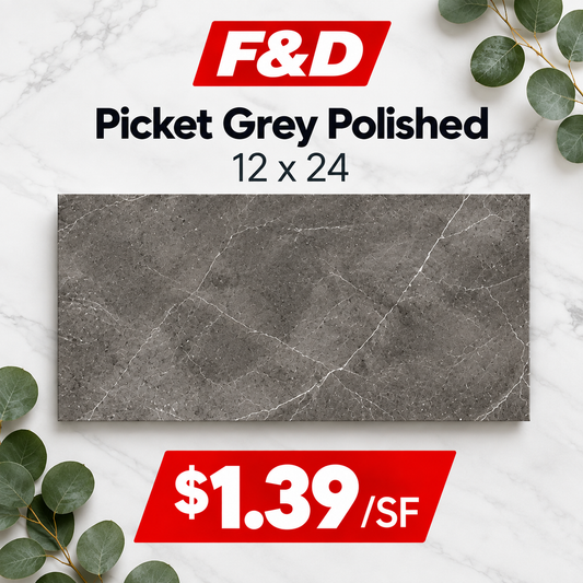 Picket Grey Polished 12x24 @1.39/sf