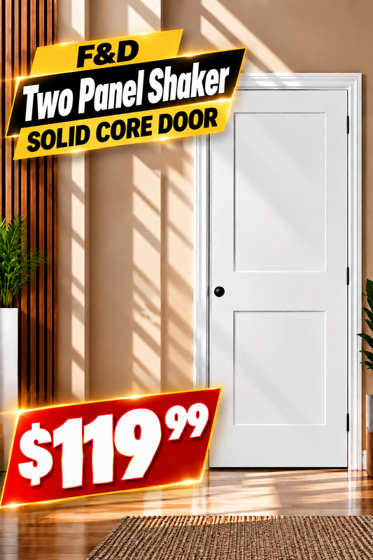 F&D 2 Panel Shaker Solid Core Door