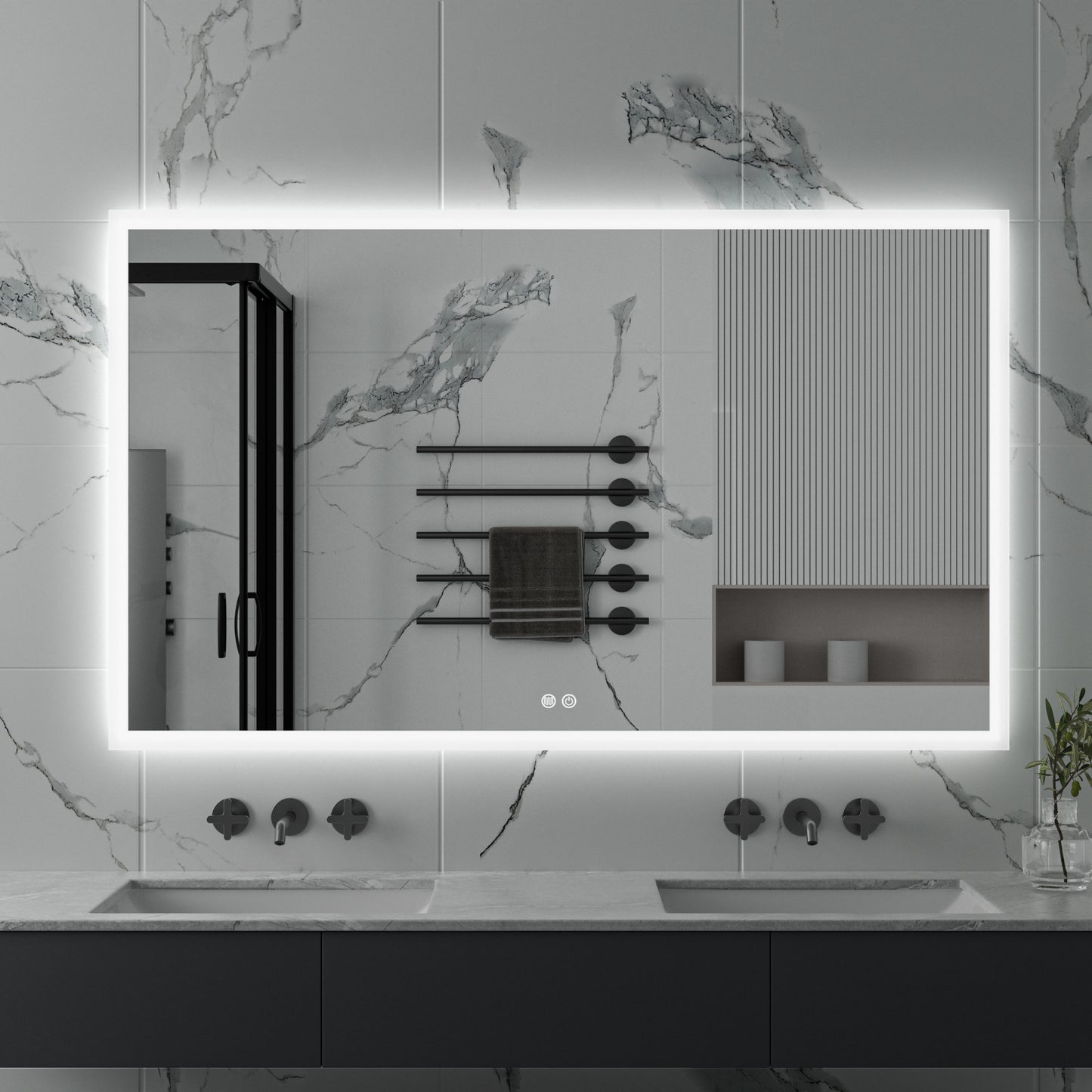 Edge-Lit LED Bathroom Mirror