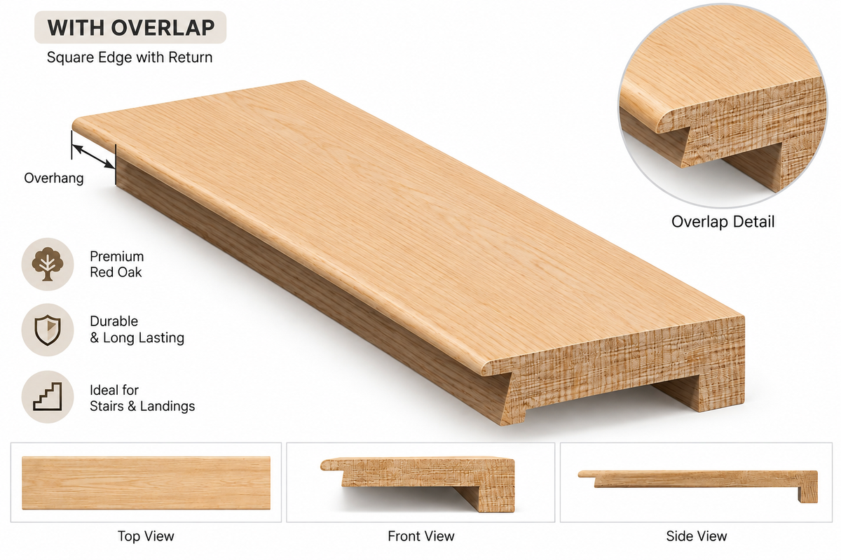 Red Oak Nosing 10FT - With Overlap