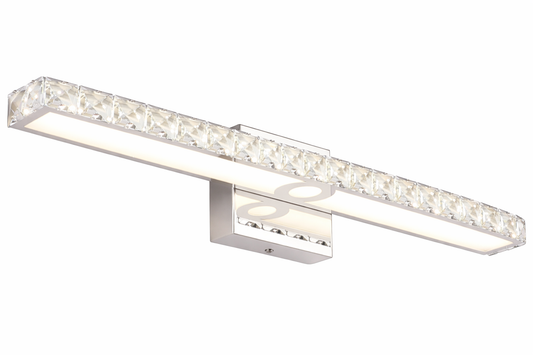 Modern LED Crystal Vanity Light – Chrome Finish