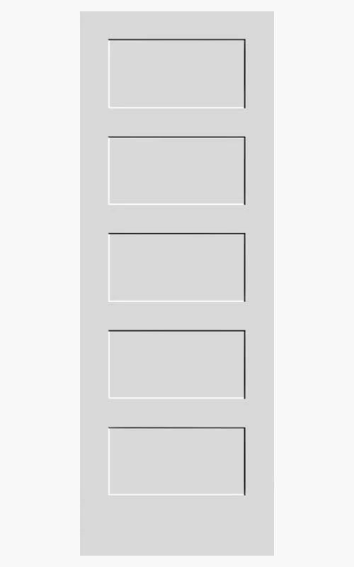 F&D 5 Panel Shaker Solid Core Door 1-3/4"