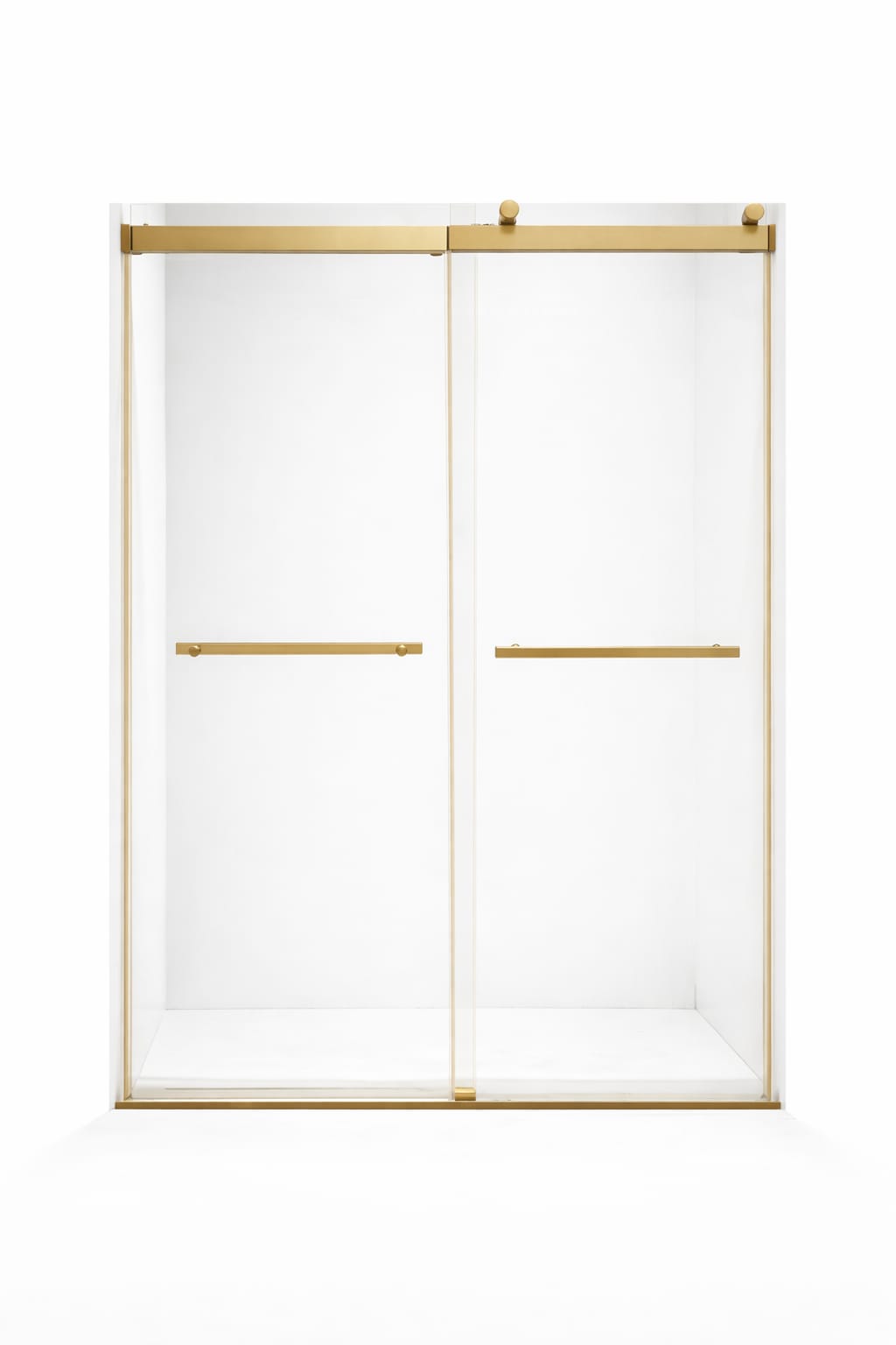 F&D Double Sliding Shower Glass Door - Brushed Gold