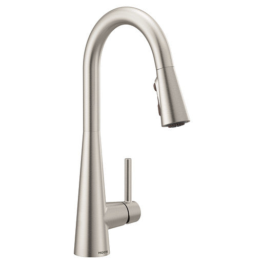 Moen MN-7864 1 Lever Handle 1 Or 3 Hole SLEEK High Arc Swivel Spout Pull-Down Kitchen Faucet 4-Spray ADA
