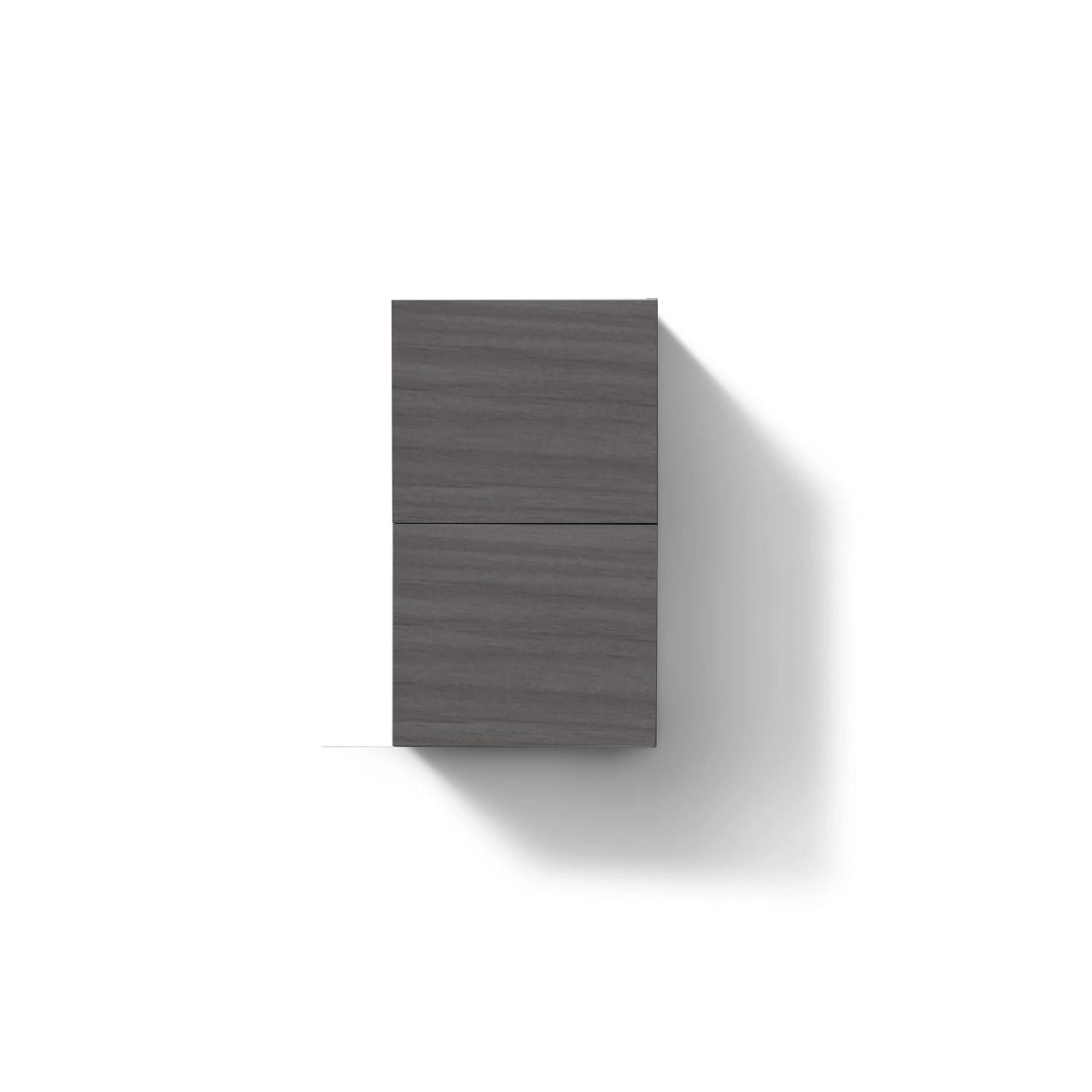 Small Bathroom Vulcan Ash Gray Linen Side Cabinet w/ 2 Storage Areas