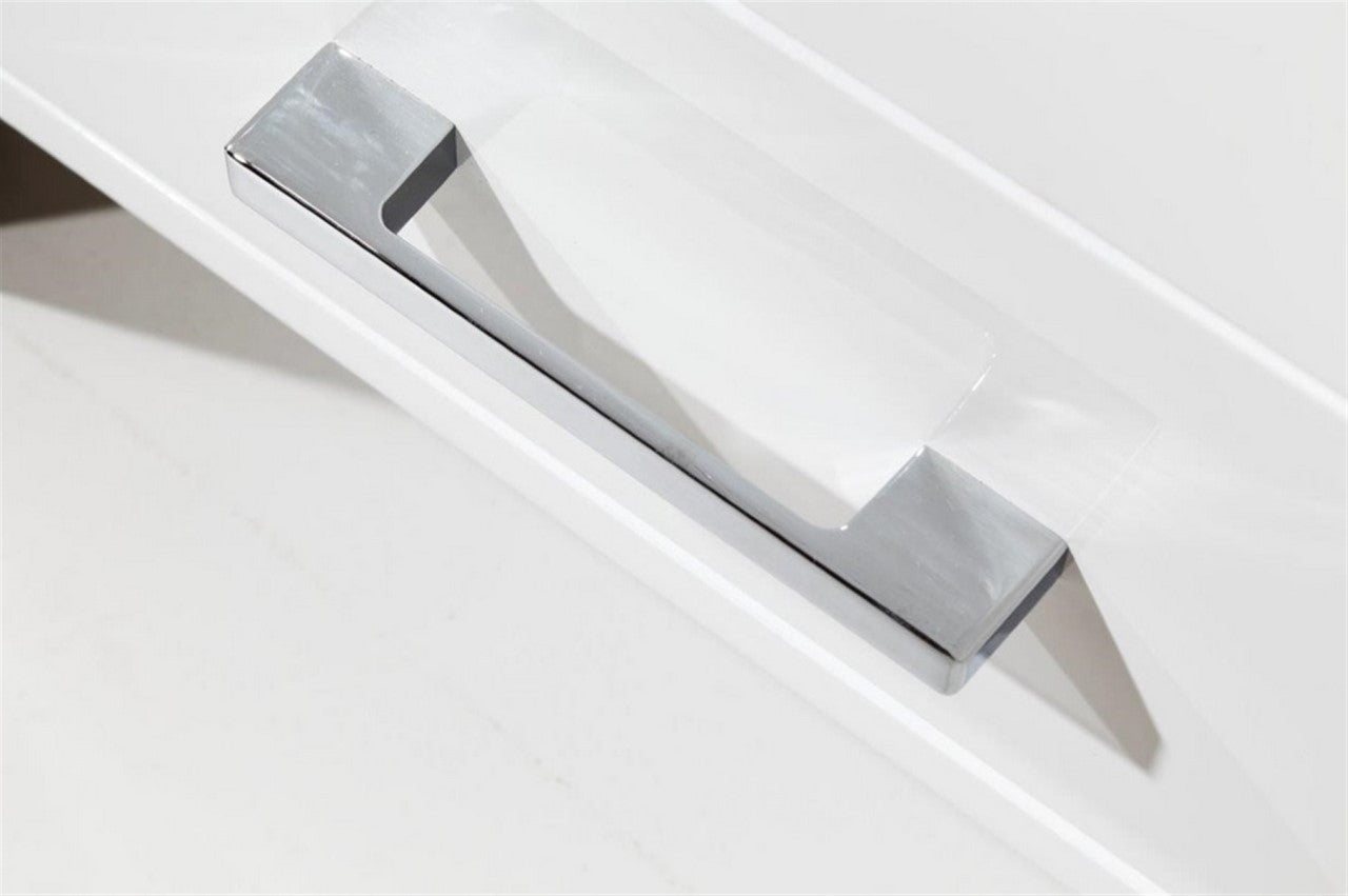 Anziano 72″ Inch High Gloss White Double Sink Vanity W/ White Countertop