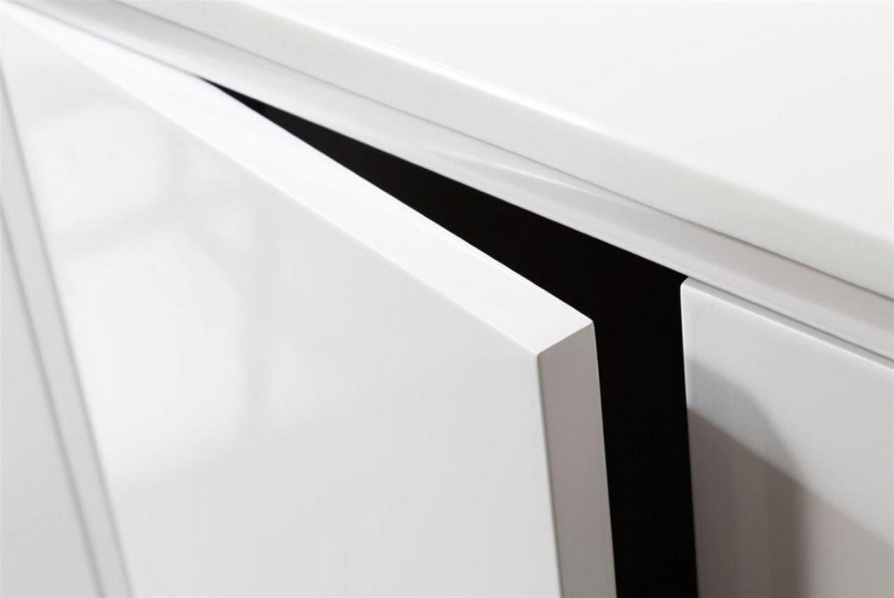 Anziano 72″ Inch High Gloss White Double Sink Vanity W/ White Countertop