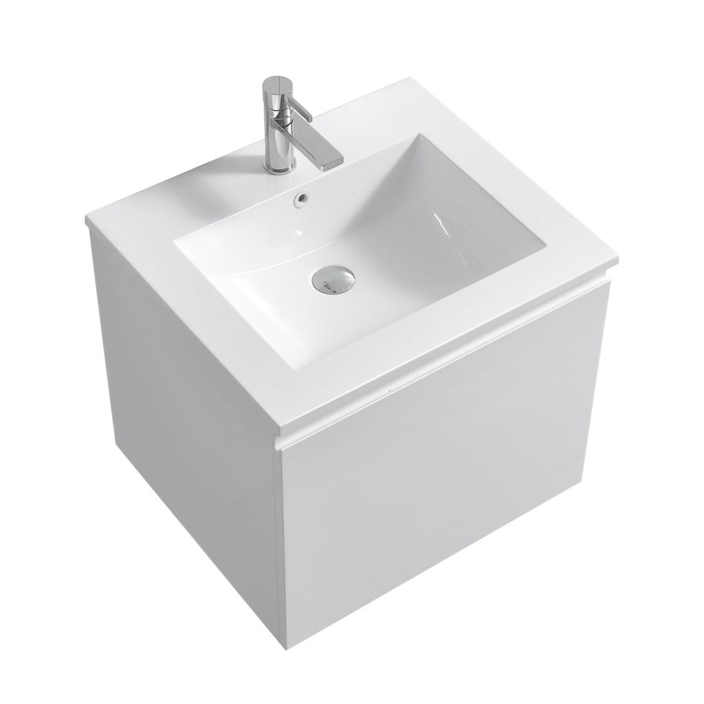 24″ Inch Balli Modern Bathroom Vanity In High Gloss White Finish