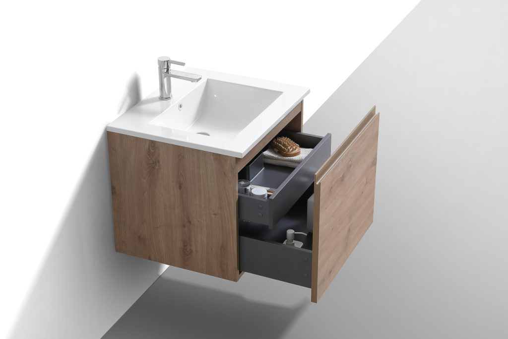 24″ Inch Balli Modern Bathroom Vanity In White Oak Finish