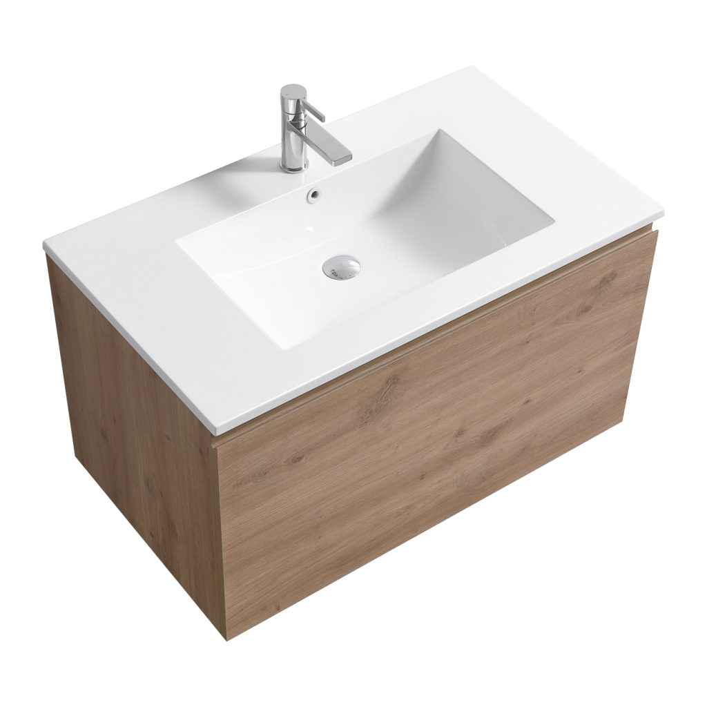 36″ Inch Balli Modern Bathroom Vanity In White Oak Finish