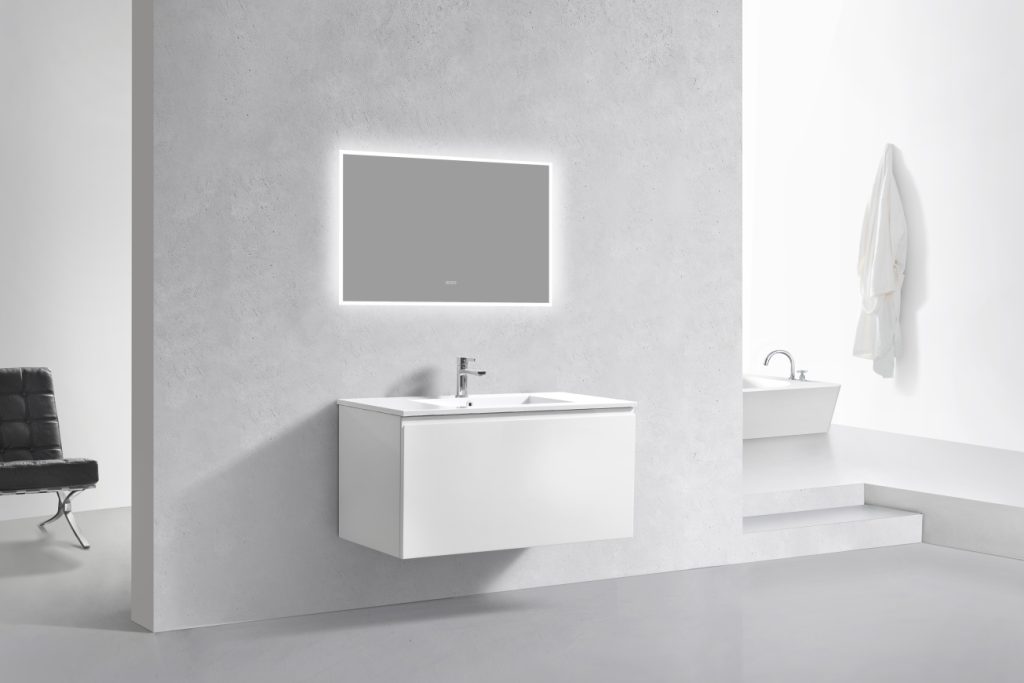40″ Inch Balli Modern Bathroom Vanity In High Gloss White Finish