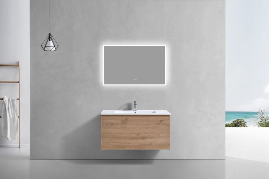 40″ Inch Balli Modern Bathroom Vanity In White Oak Finish