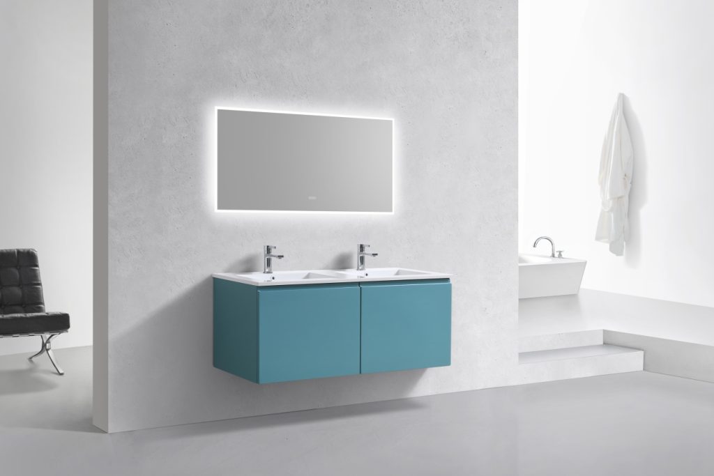 48″ Inch Double Sink Balli Modern Bathroom Vanity In Teal Green Finish