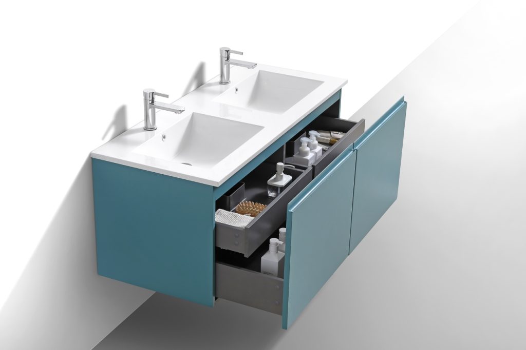 48″ Inch Double Sink Balli Modern Bathroom Vanity In Teal Green Finish