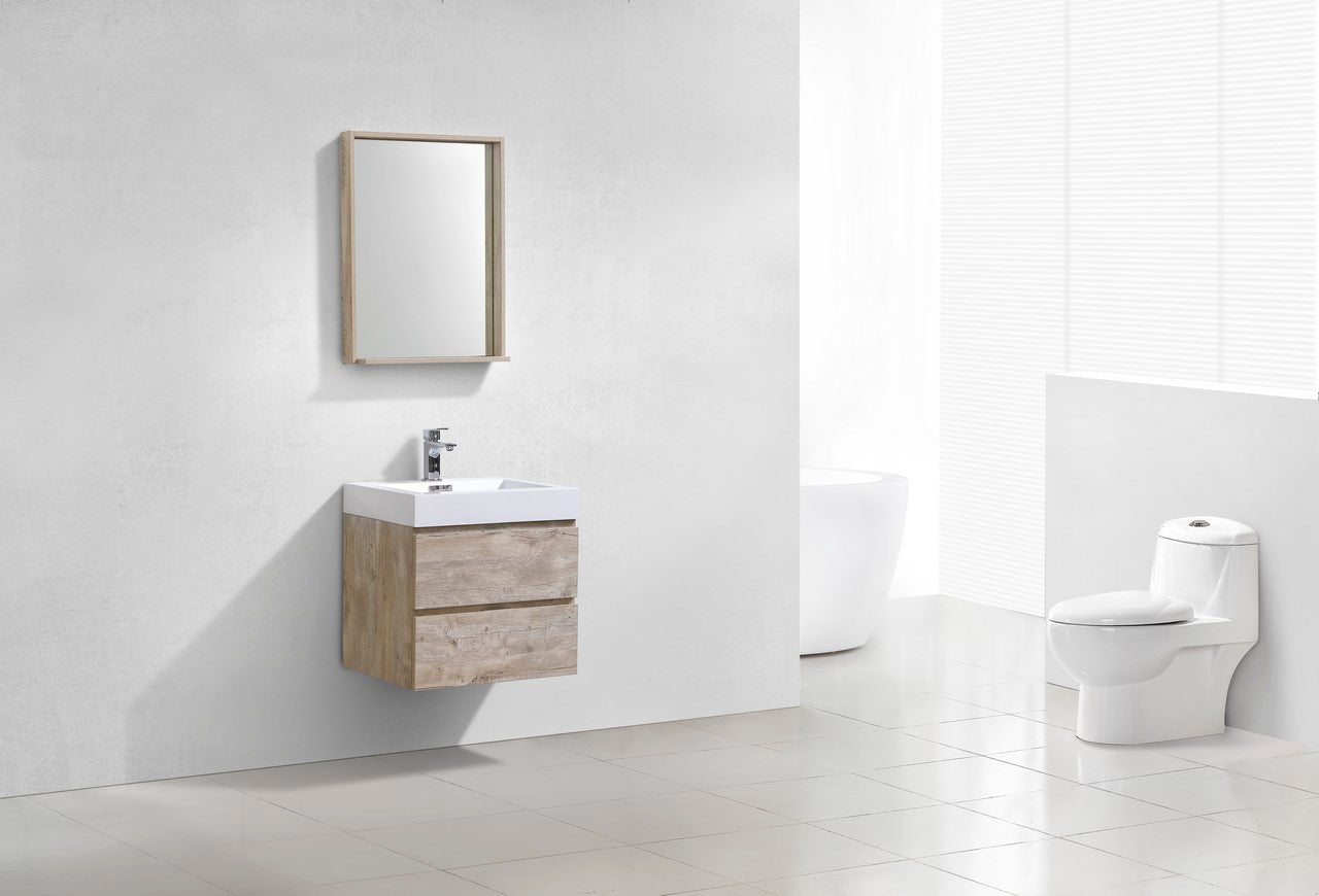 Bliss 24″ Inch Nature Wood Wall Mount Modern Bathroom Vanity