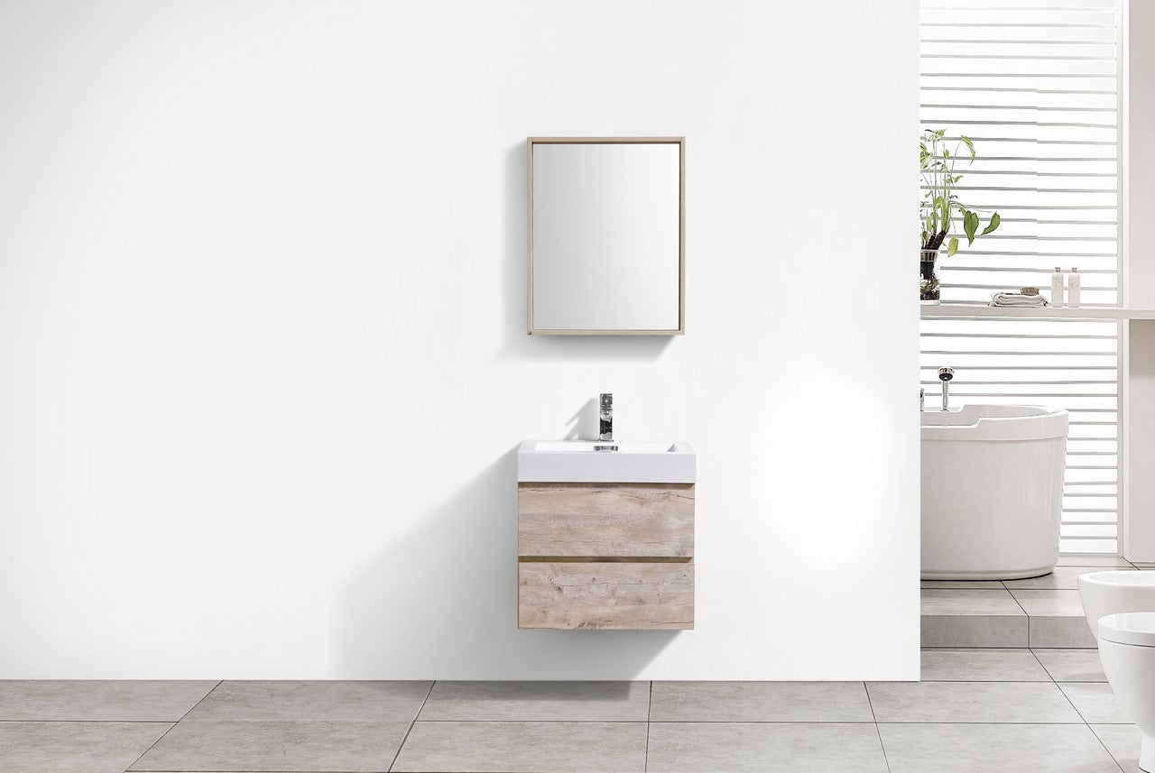 Bliss 24″ Inch Nature Wood Wall Mount Modern Bathroom Vanity