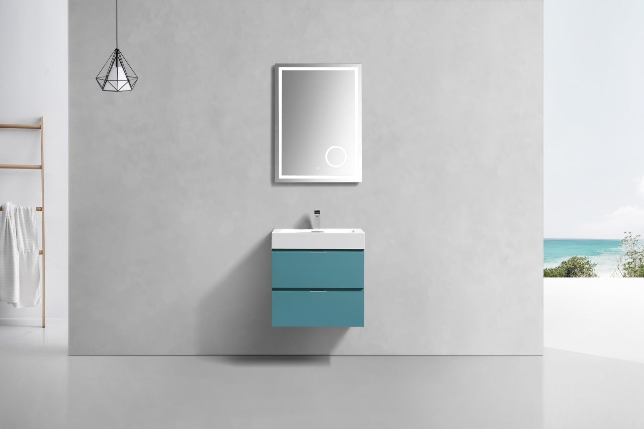 Bliss 24″ Inch Teal Green Wall Mount Modern Bathroom Vanity