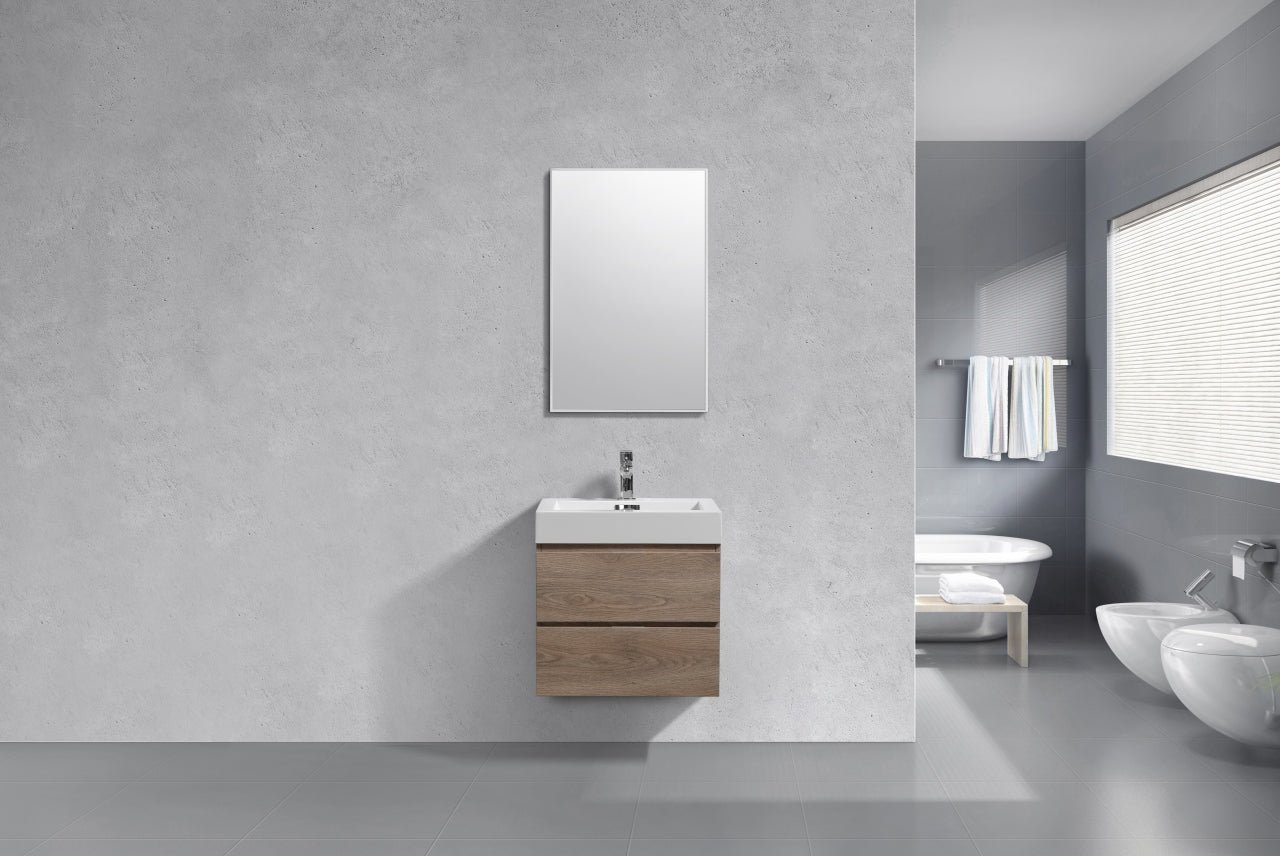 Bliss 24″ Inch Butternut Wall Mount Modern Bathroom Vanity