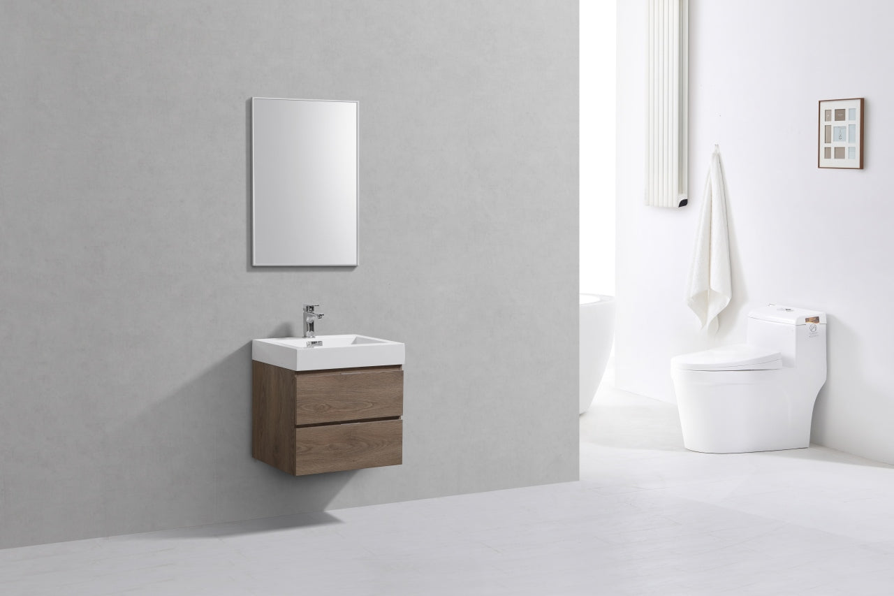 Bliss 24″ Inch Butternut Wall Mount Modern Bathroom Vanity