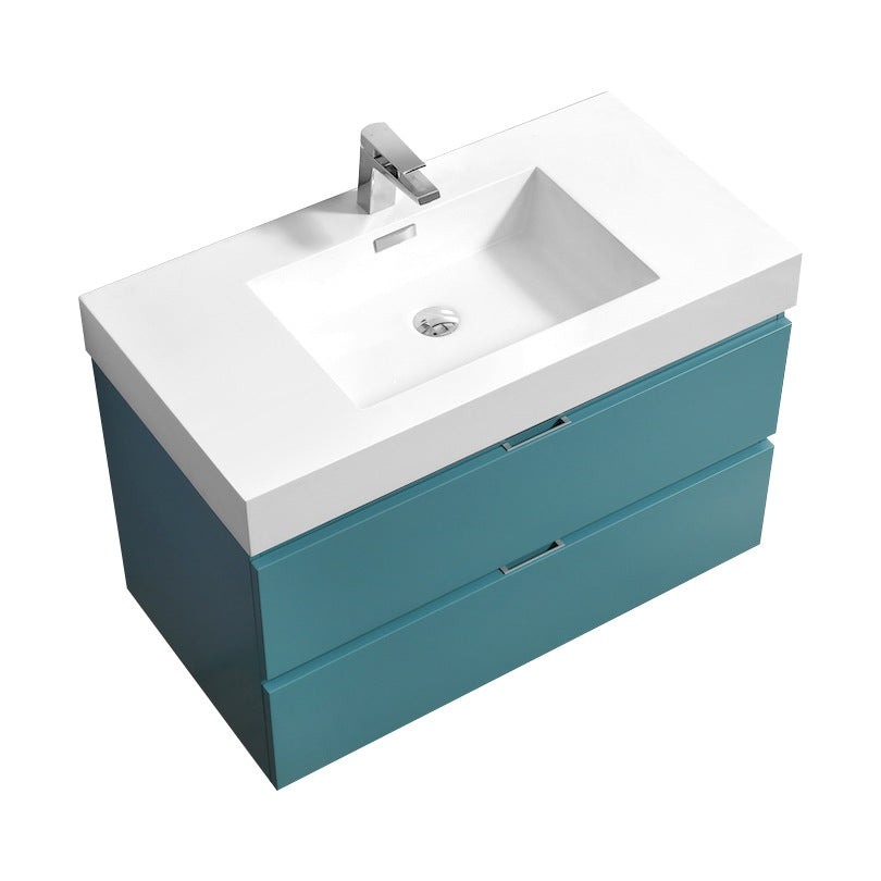 Bliss 36″ Inch Teal Green Wall Mount Modern Bathroom Vanity