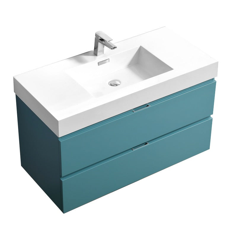 Bliss 40″ Inch Teal Green Wall Mount Modern Bathroom Vanity