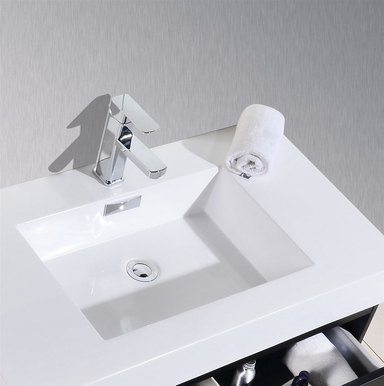 Bliss 72″ Inch Black Wall Mount Double Sink Modern Bathroom Vanity