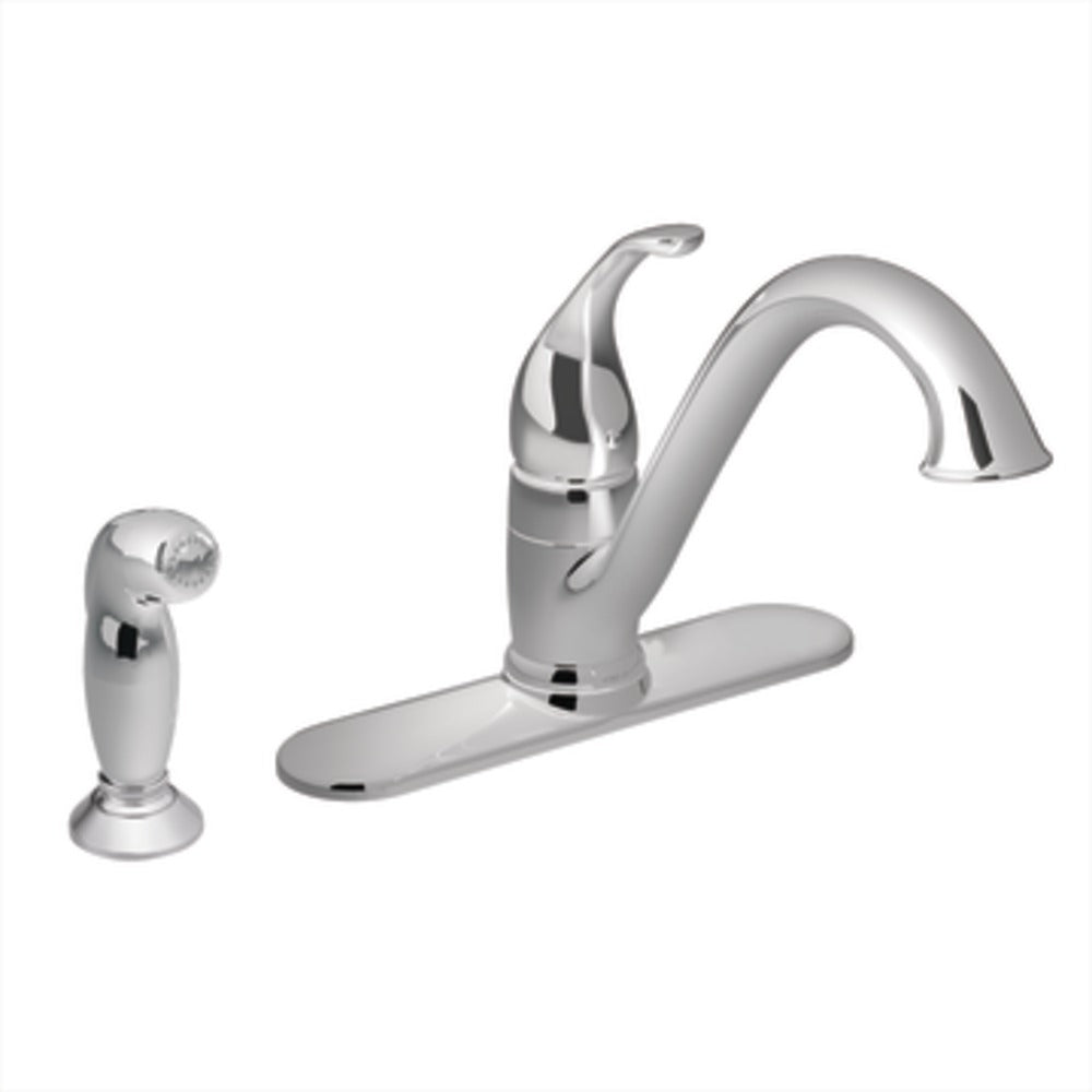 Moen MN-7840 1 Lever Handle 2 Or 4 Hole CAMERIST Kitchen Faucet Chrome With Side Spray And Optional Escutcheon ADA