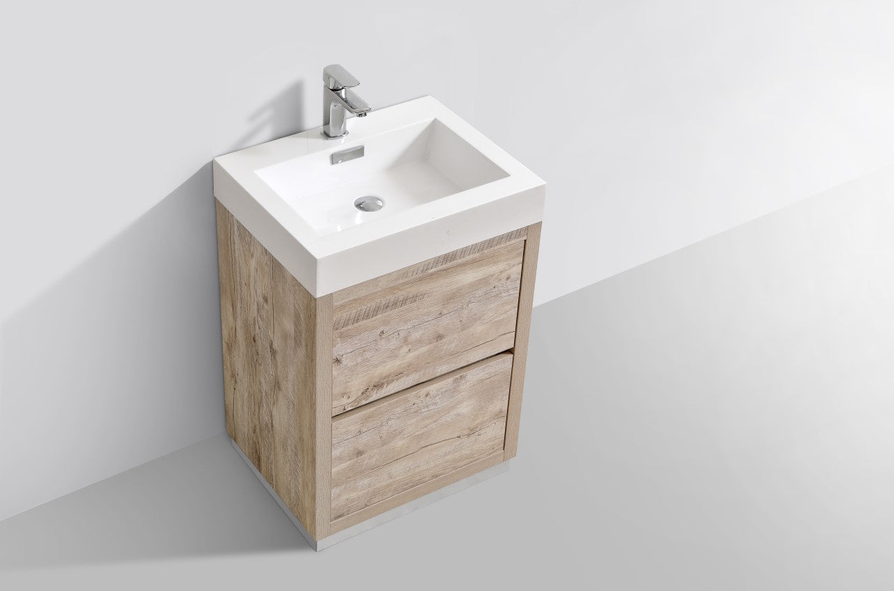 Bliss 24″ Inch Nature Wood Floor Mount Modern Bathroom Vanity