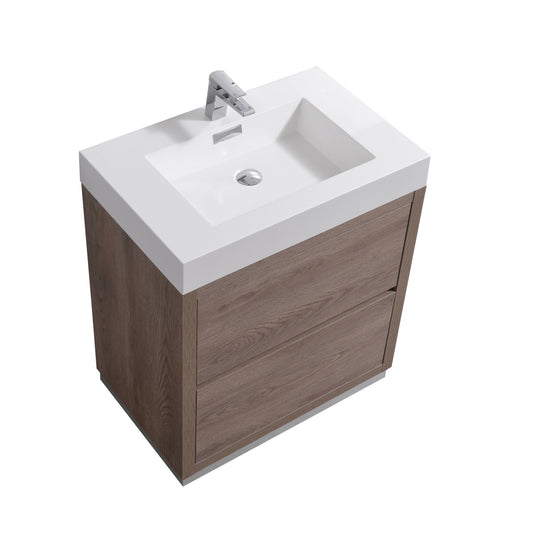 Bliss 30″ Inch Butternut Free Standing Modern Bathroom Vanity