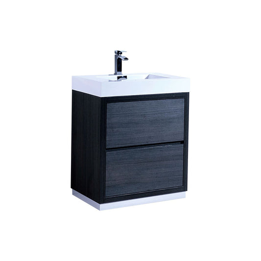 Bliss 30″ Inch Gray Oak Free Standing Modern Bathroom Vanity