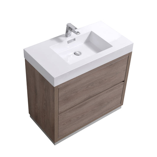 Bliss 36″ Inch Butternut Free Standing Modern Bathroom Vanity