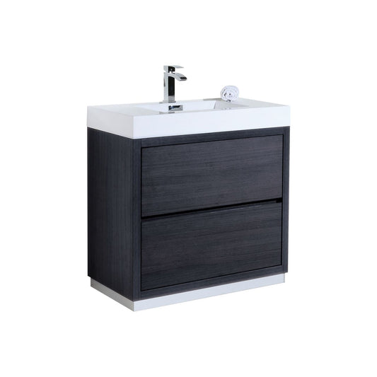 Bliss 36″ Inch Gray Oak Free Standing Modern Bathroom Vanity