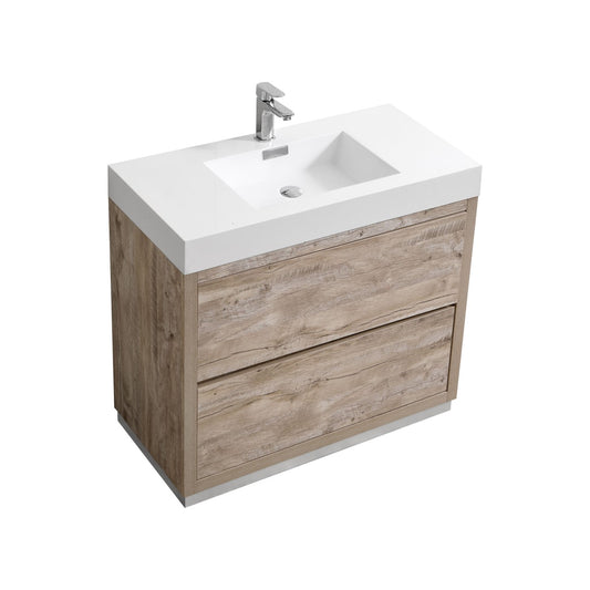 Bliss 36″ Inch Nature Wood Floor Mount Modern Bathroom Vanity