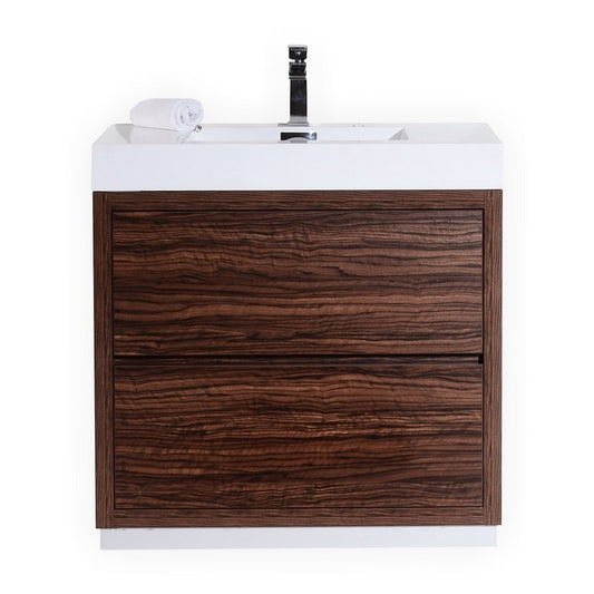 Bliss 36″ Inch Walnut Free Standing Modern Bathroom Vanity