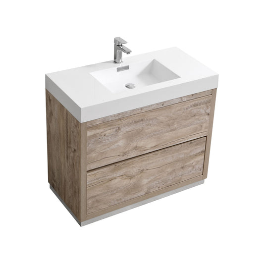 Bliss 40″ Inch Nature Wood Floor Mount Modern Bathroom Vanity