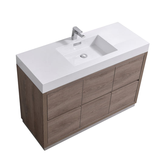 Bliss 48′′ Inch Butternut Free Standing Modern Bathroom Vanity