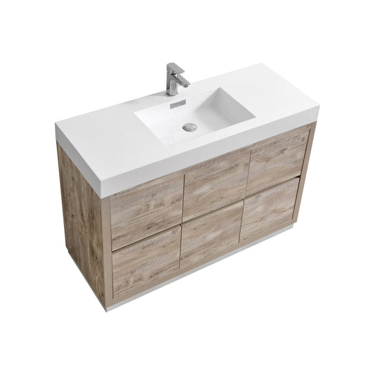 Bliss 48″ Inch Nature Wood Floor Mount Modern Bathroom Vanity