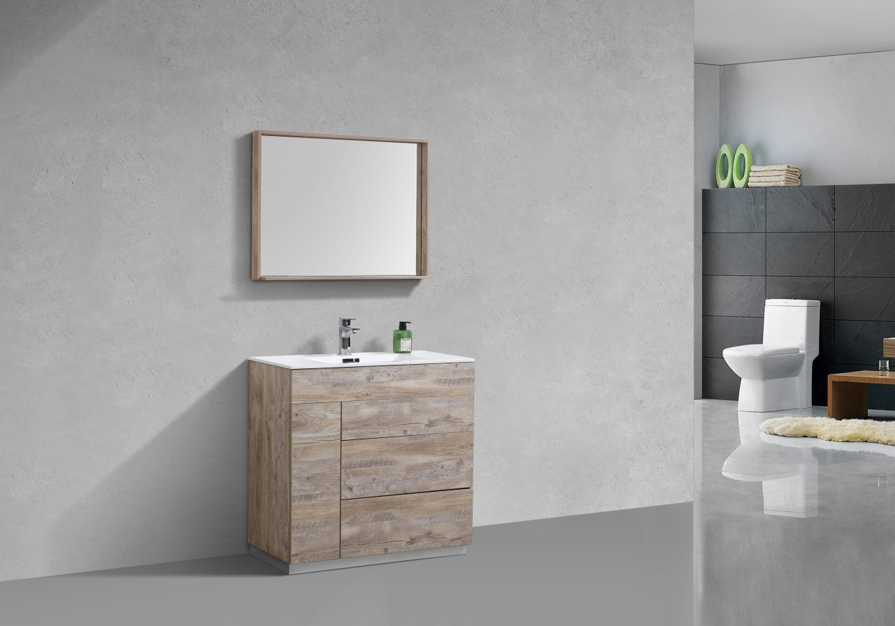 Milano 36″ Inch Nature Wood Floor Mount Modern Bathroom Vanity