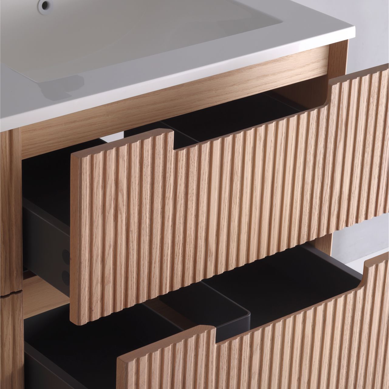 48” Fiore Modern Wall Mount Double Sink Bathroom Vanity – Oakwood (Coming Soon End of February)