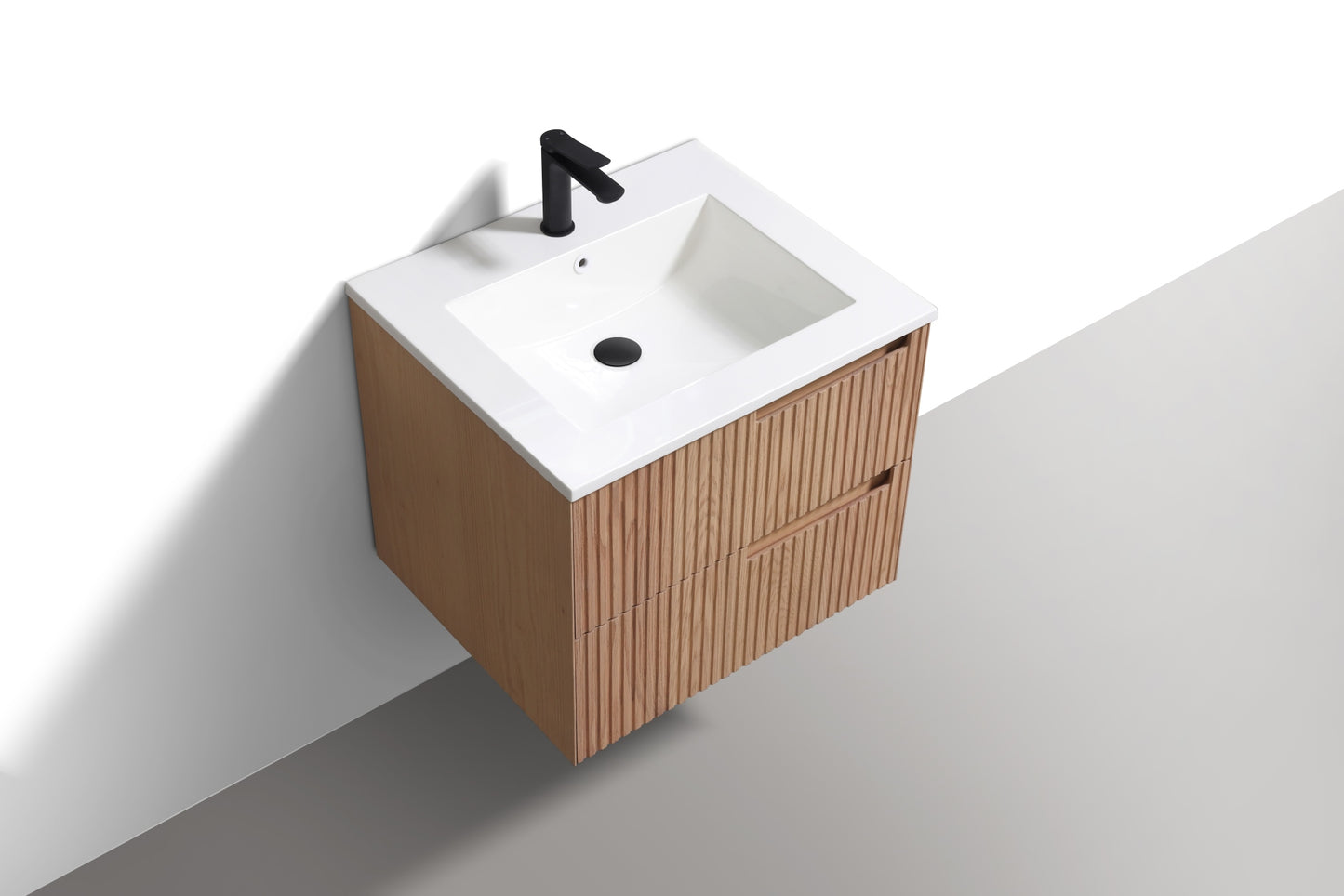 24'' Fiore Modern Wall Mount Bathroom Vanity - Oakwood (Coming Soon End of February)