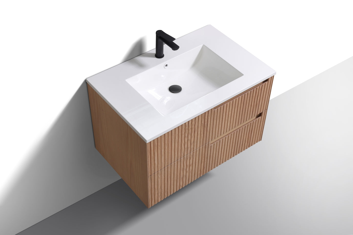 32” Fiore Modern Wall Mount Bathroom Vanity – Oakwood (Coming Soon End of February)