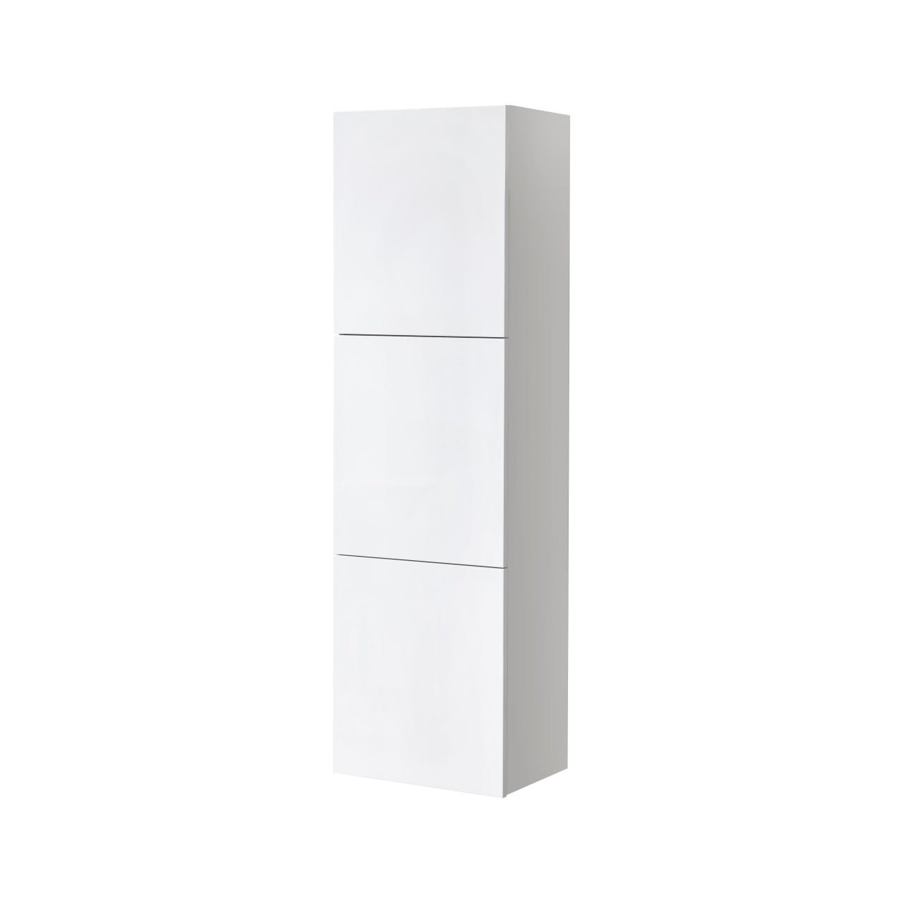 Bathroom Acrylic Veneer Gloss White Linen Side Cabinet w/ 3 Large Storage Areas