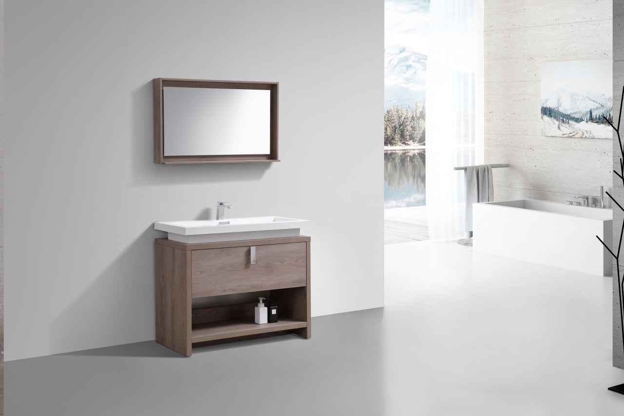 Levi 40″ Inch Butternut Modern Bathroom Vanity W/ Cubby Hole